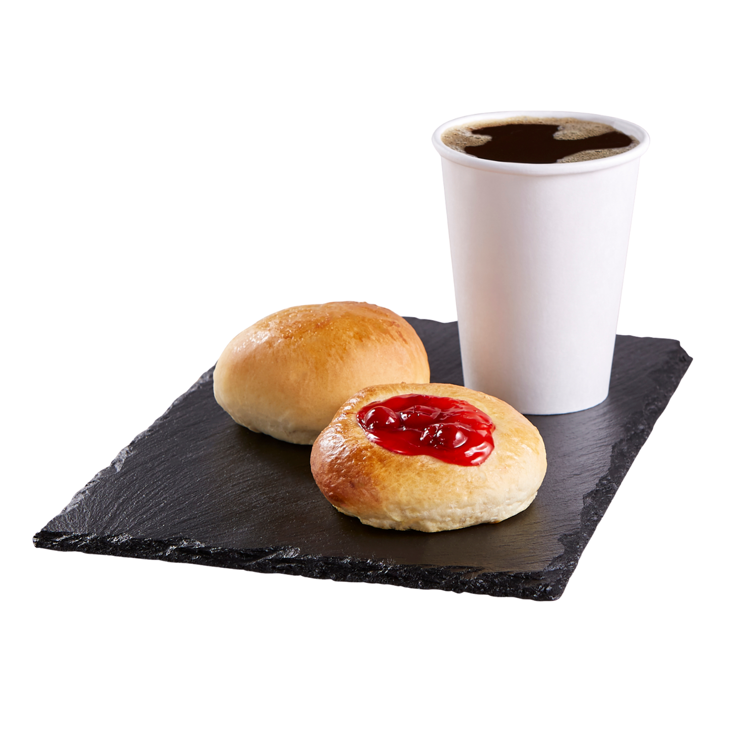 Combo 2 with sweet kolache savory kolache and coffee