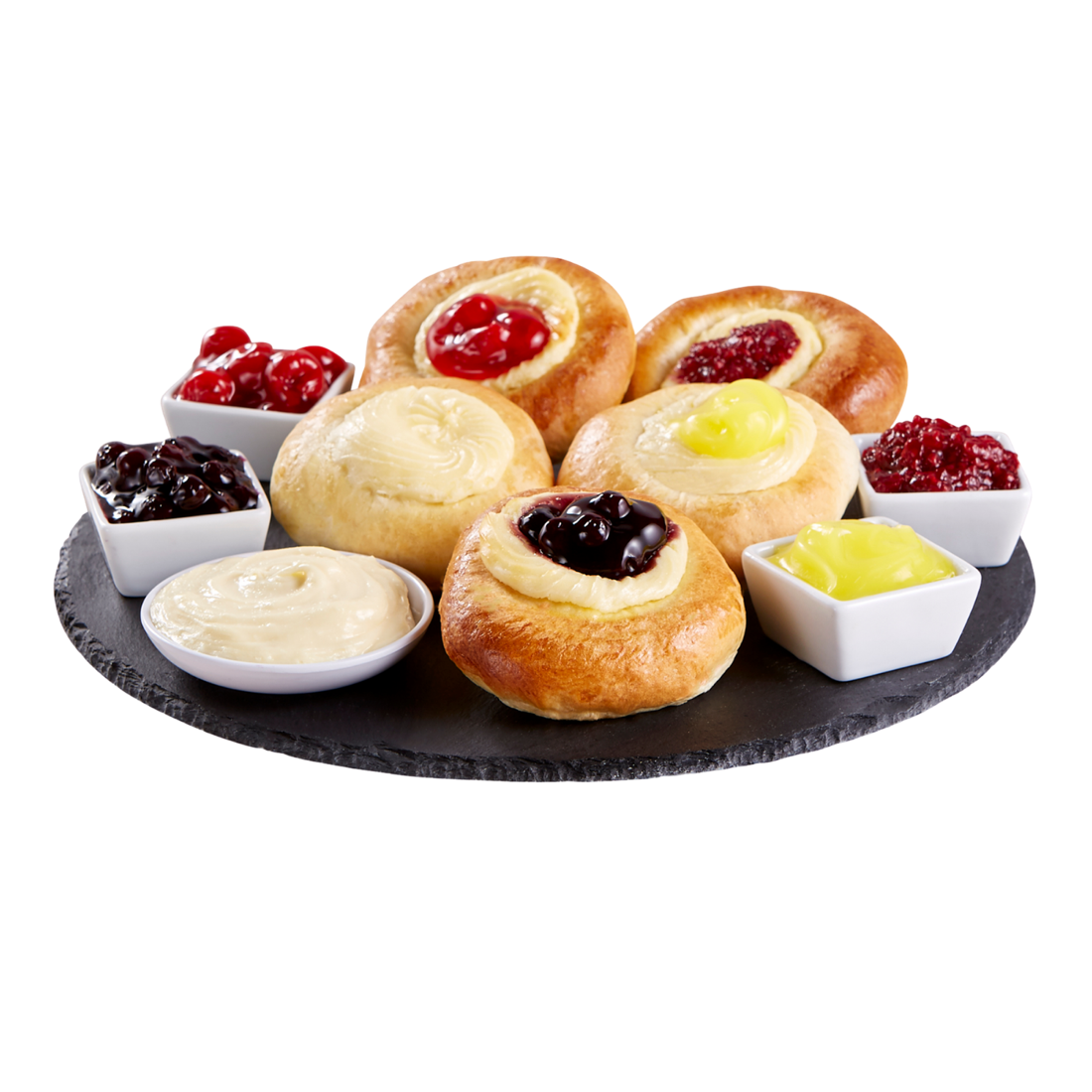 Cheesecake and cheesecake with fruit kolaches